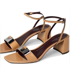 Tory Burch $400 Gigi Sandal 55Mm Cantucci/Silver Sz 6!